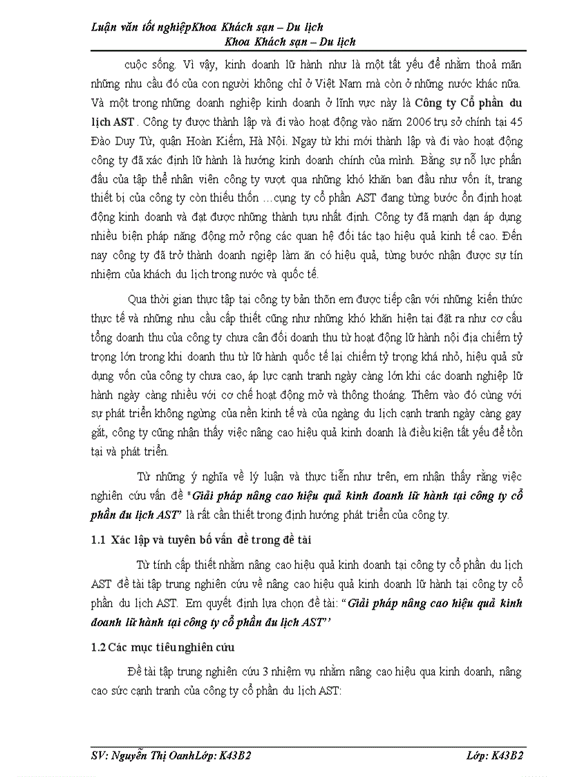 image for page Giải pháp nâng cao hiệu quả kinh doanh lữ hành tại công ty cổ phần du lịch AST 1