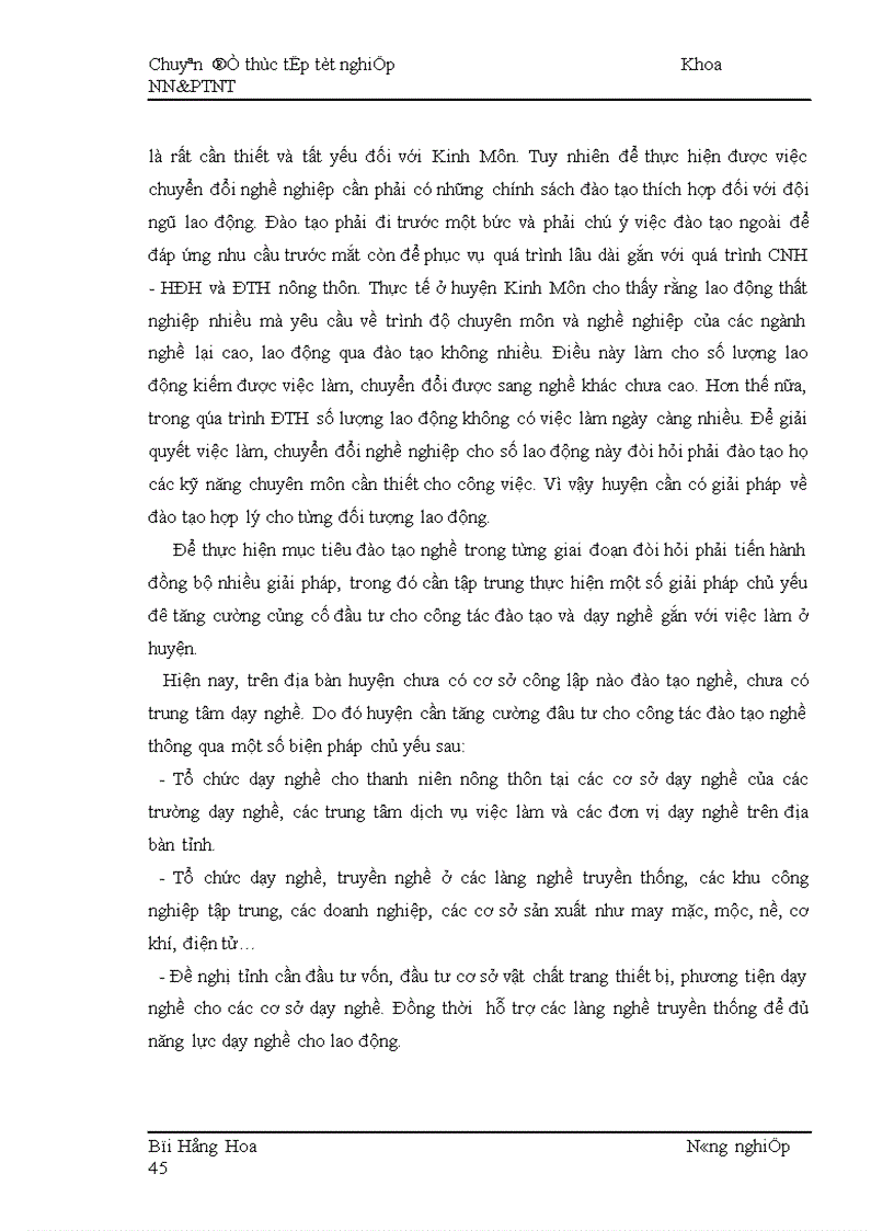 image for page Thực trạng và giải pháp chuyển đổi nghề nghiệp cho người lao động trong quá trình ĐTH nông thôn ở huyện Kinh Môn tỉnh Hải Dương 1
