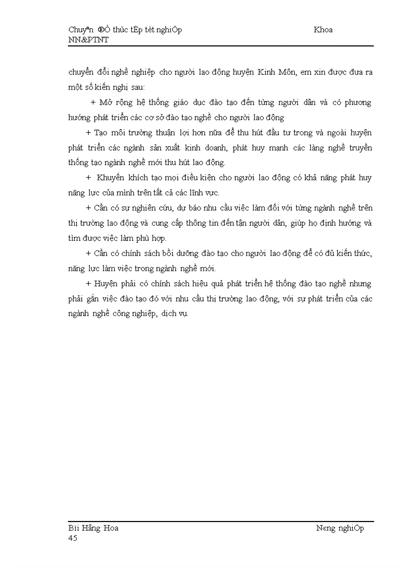 image for page Thực trạng và giải pháp chuyển đổi nghề nghiệp cho người lao động trong quá trình ĐTH nông thôn ở huyện Kinh Môn tỉnh Hải Dương 1