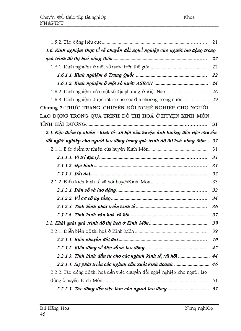 image for page Thực trạng và giải pháp chuyển đổi nghề nghiệp cho người lao động trong quá trình ĐTH nông thôn ở huyện Kinh Môn tỉnh Hải Dương 1
