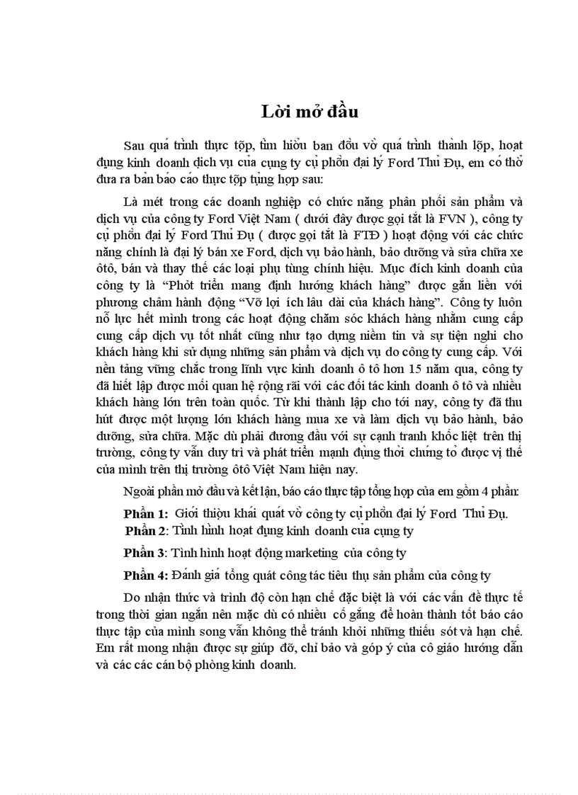 image for page Tình hình hoạt động marketing của công ty cô phâ n đa i ly Ford Thu Đô 1