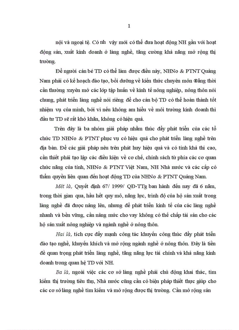 image for page Tín dụng của Ngân hàng Nông nghiệp và Phát triển nông thôn với việc phát triển làng nghề tại tỉnh Quảng Nam 1