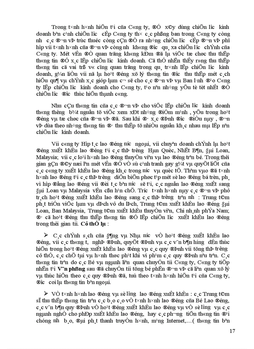 image for page Thông tin cho việc lập chiến lược kinh doanh của doanh nghiệp