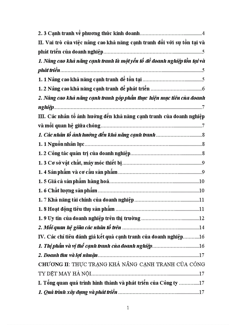 image for page Một số biện pháp nhằm nâng cao khả năng cạnh tranh của công ty dệt may Hà Nội 1