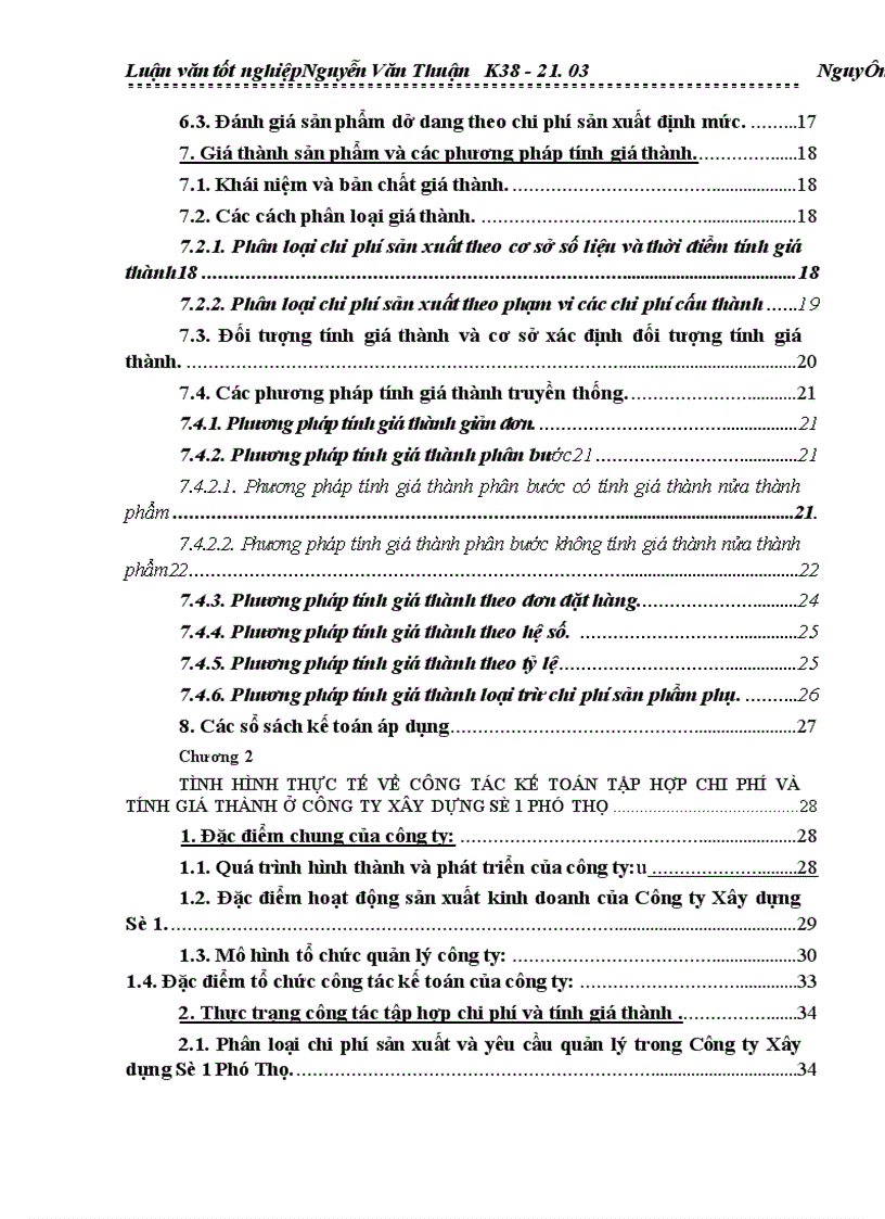 image for page Kế toán tập hợp chi phí sản xuất và tính giá thành sản phẩm xây lắp ở Công ty Xây Dựng Số 1 Phú Thọ 1