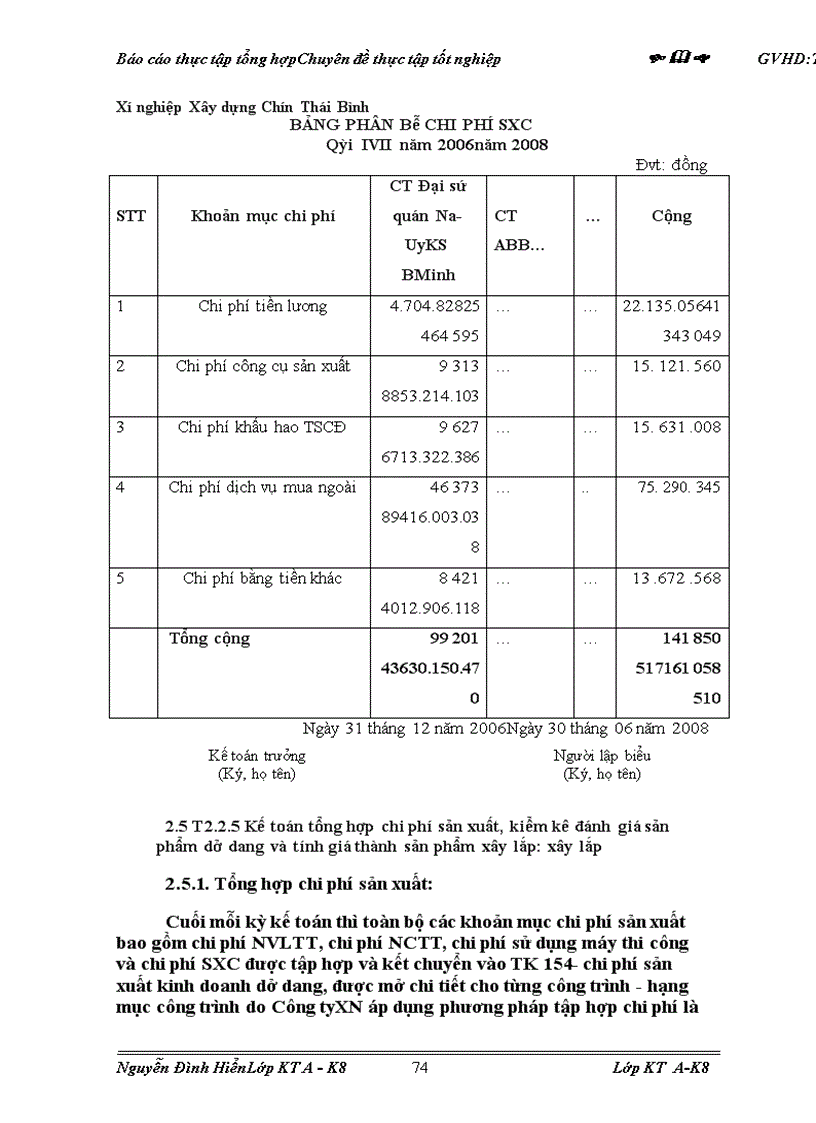 image for page Kế toán chi phí sản xuất và tính giá thành sản phẩm xây lắp tại Xí nghiệp Xây dựng Chín Thái Bính 1