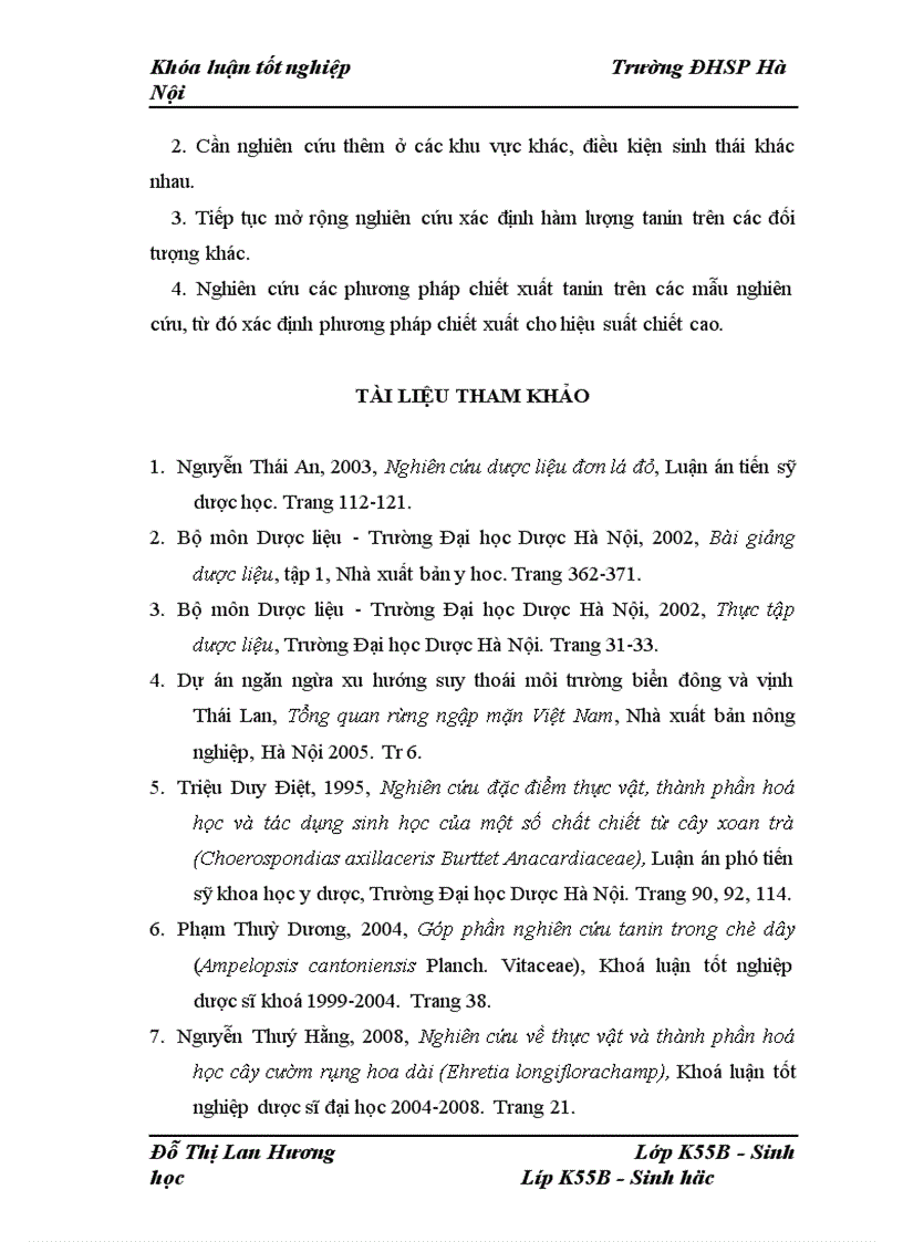 image for page Nghiên cứu để xác định hàm lượng tannin của cây trang Kandelia obovata Sheue Liu Yong và cây đước Rhizophora stylosa Griff ở một số độ tuổi khác nhau tại rừng ngập mặn huyện Giao Thuỷ tỉnh Nam Định 1