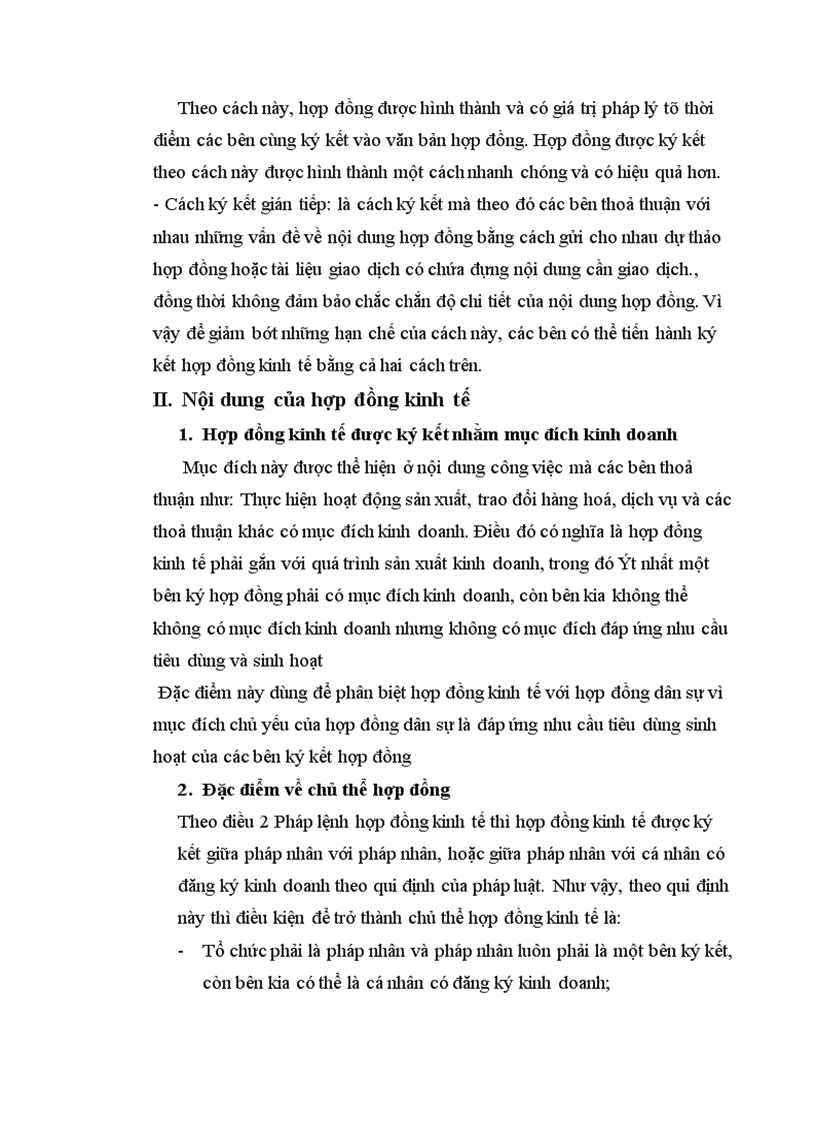 image for page Trình bày đặc điểm một bản hợp đồng kinh tế