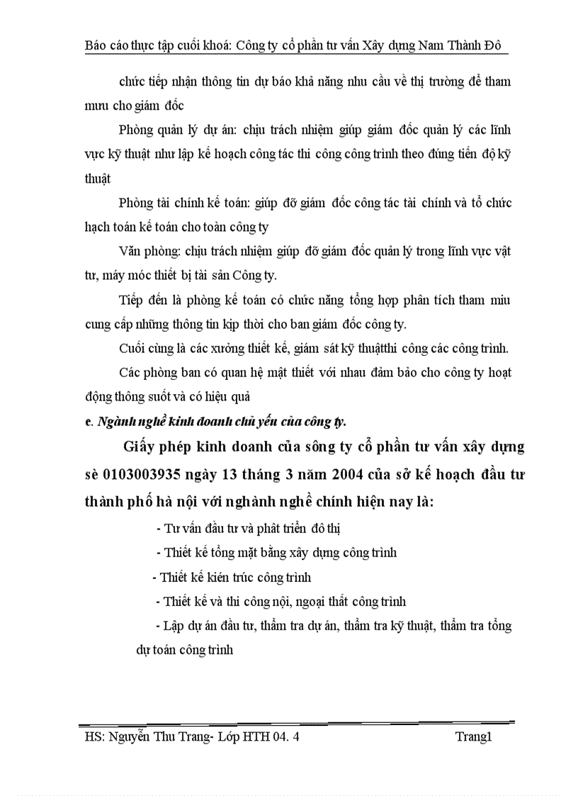 image for page Báo cáo thực tập tổng hợp tại cổ phần tư vấn Xây dựng Nam Thành Đô