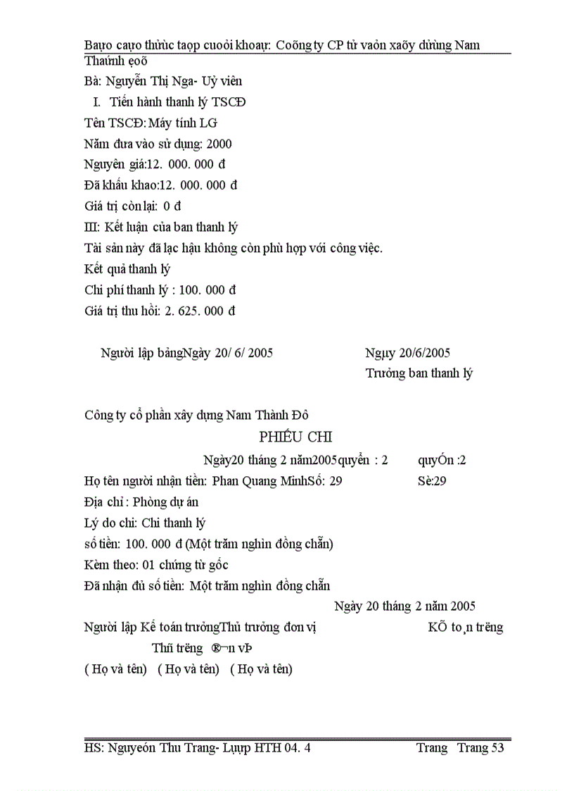 image for page Báo cáo thực tập tổng hợp tại cổ phần tư vấn Xây dựng Nam Thành Đô