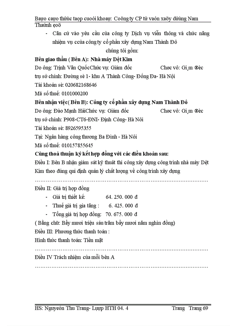 image for page Báo cáo thực tập tổng hợp tại cổ phần tư vấn Xây dựng Nam Thành Đô