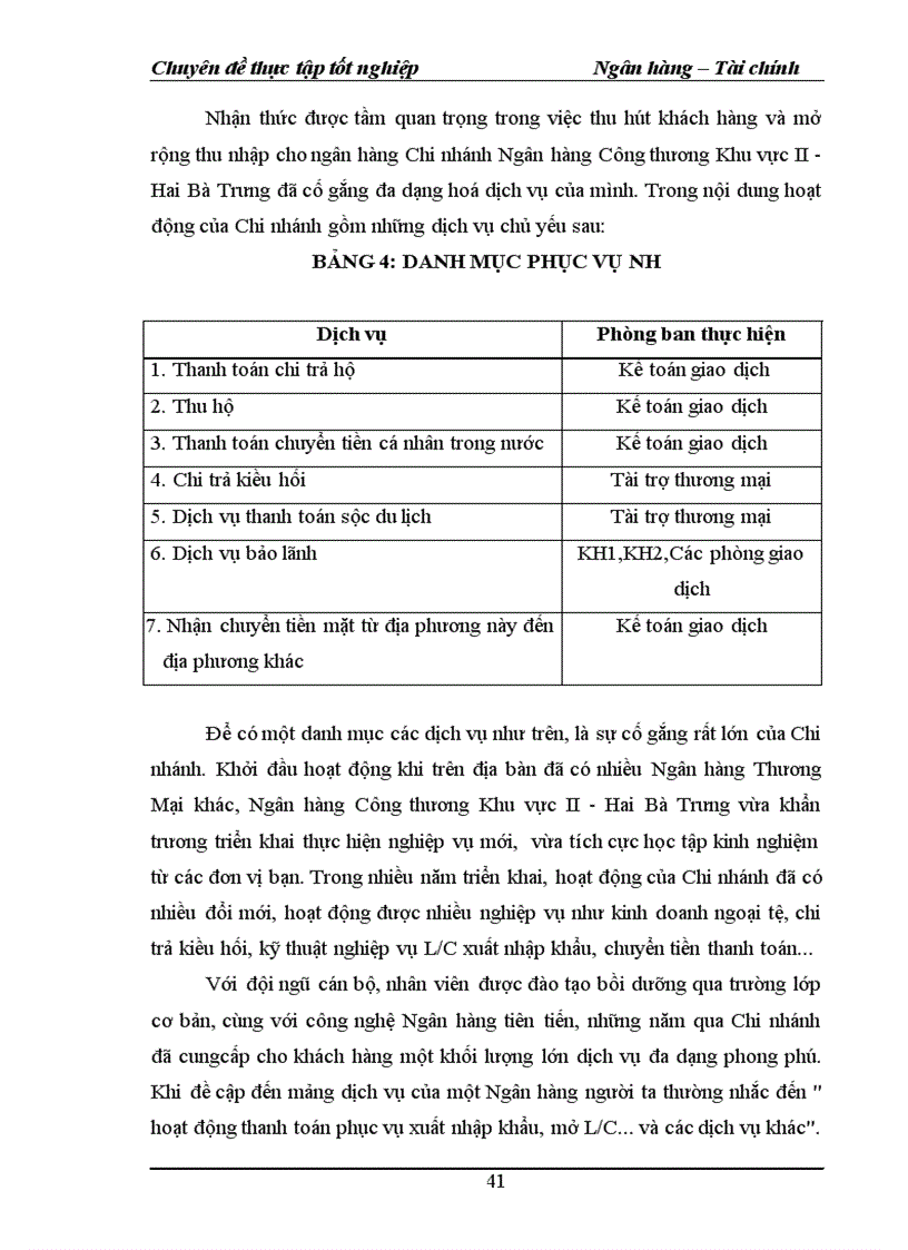 image for page Mở rộng và phát triển các hoạt động dịch vụ tại Ngân hàng Công thương khu vực II Hai Bà Trưng 1