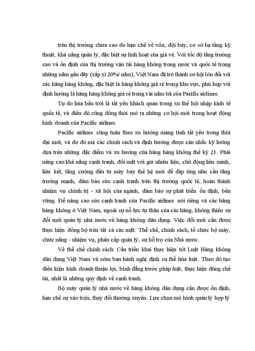 image for page Nâng cao sức cạnh tranh của Pacific airlines trong vận tải hàng không