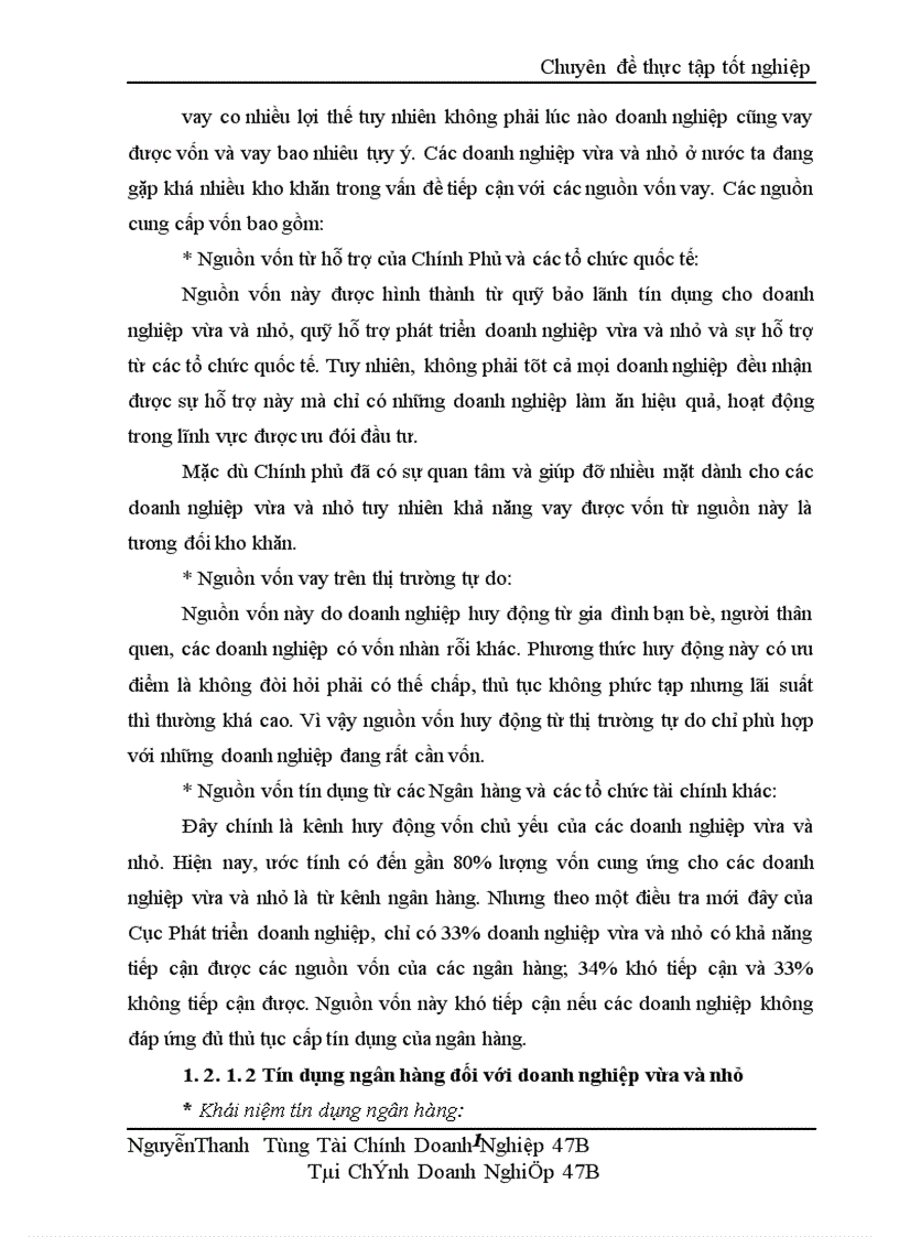 image for page Nâng cao chất lượng tín dụng đối với doanh nghiệp nghiệp vừa và nhỏ tại chi nhánh ngân hàng công thương Hoàng Mai 1