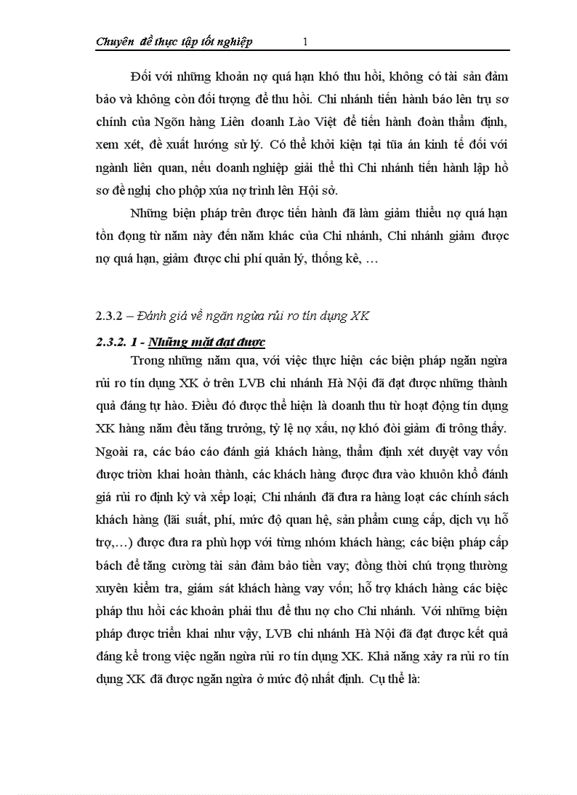 image for page Giải pháp ngăn ngừa rủi ro tín dụng XK tại Ngân hàng Liên doanh Lào Việt chi nhánh Hà Nội 1