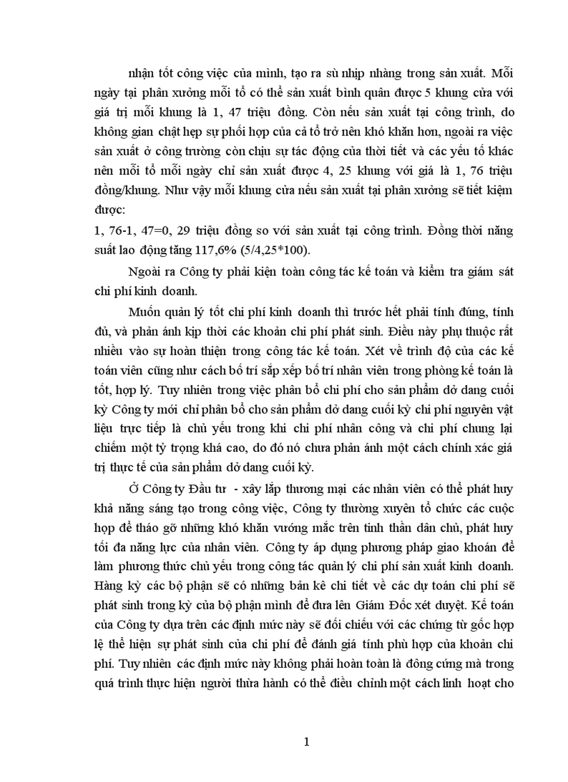 image for page Biện pháp giảm chi phí kinh doanh ở công ty Đầu Tư Xây lắp Thương Mại 1