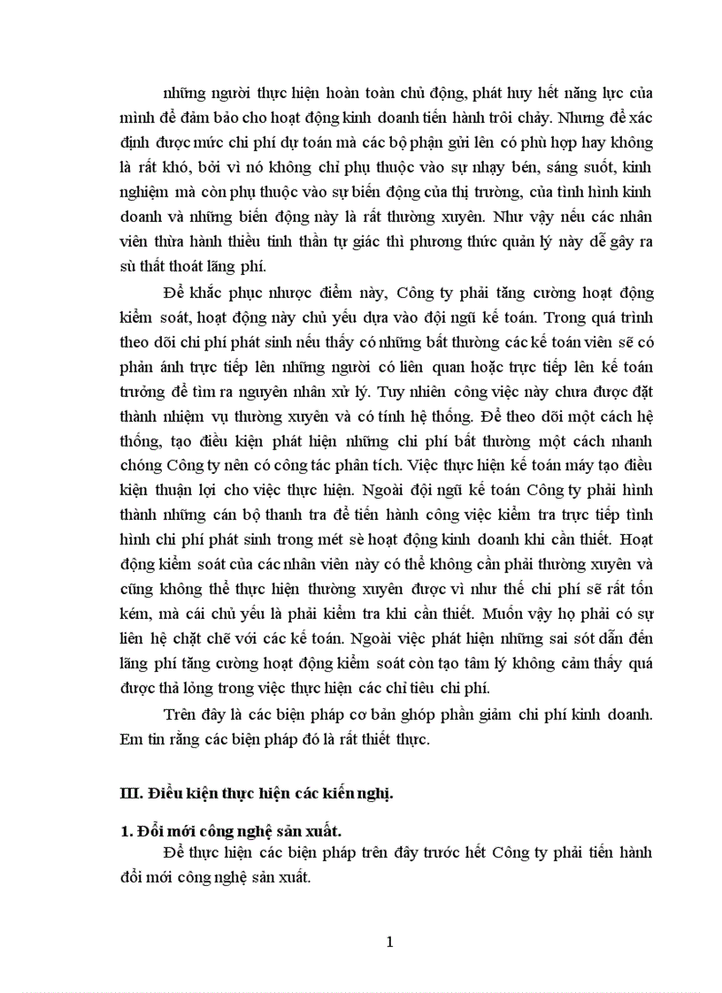 image for page Biện pháp giảm chi phí kinh doanh ở công ty Đầu Tư Xây lắp Thương Mại 1