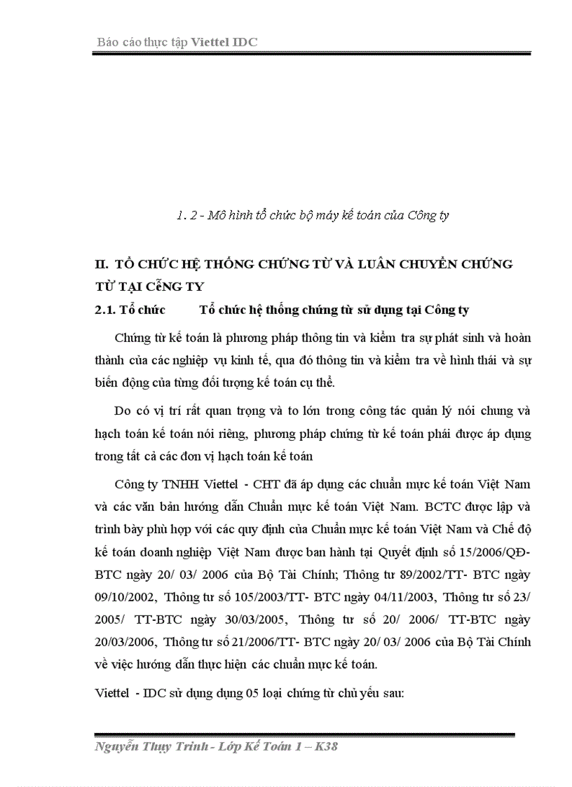 image for page Cơ cấu tổ chức bộ máy kế toán tại Công ty TNHH Viettel CHT