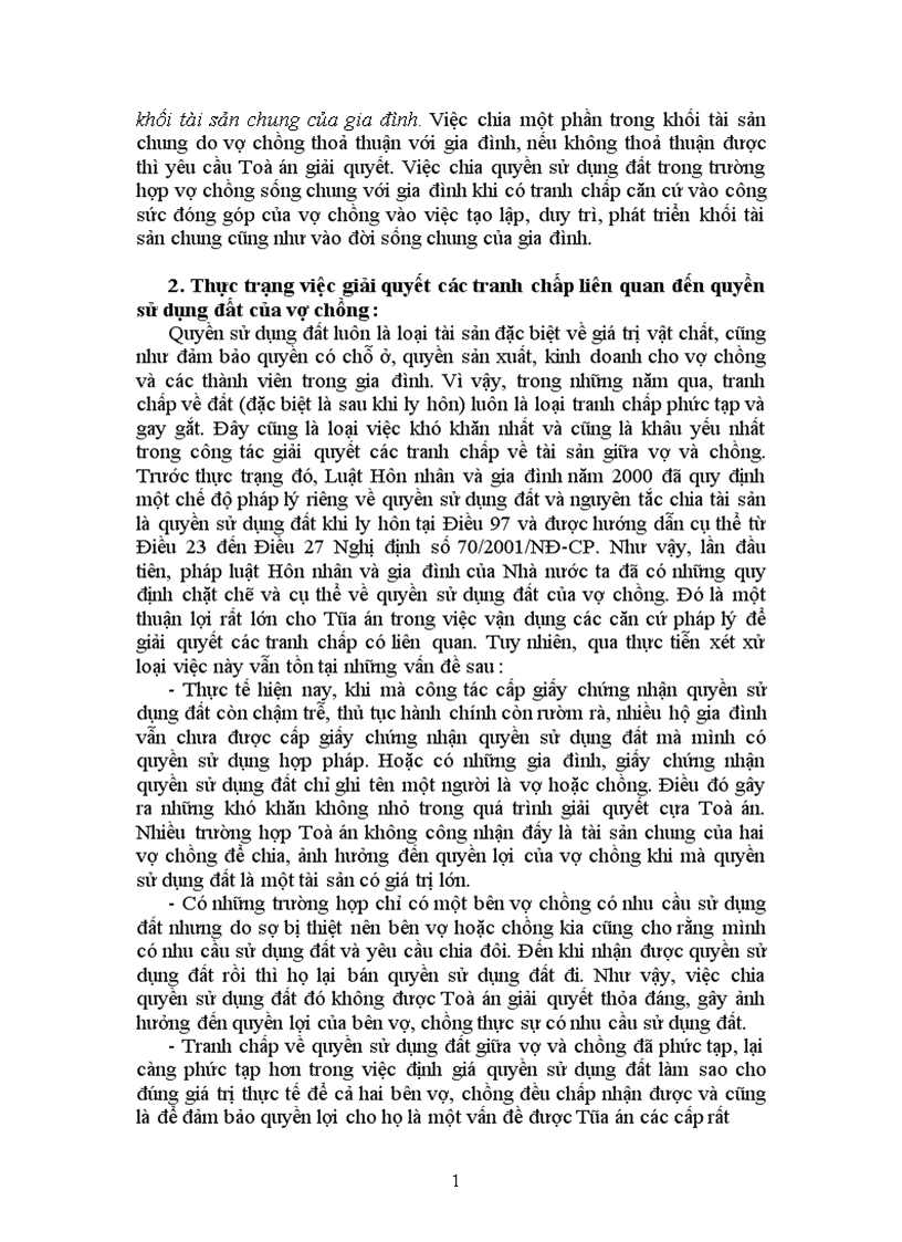 image for page Quyền sử dụng đất của vợ chồng và việc giải quyết các tranh chấp giữa vợ chồng liên quan đến quyền sử dụng đất