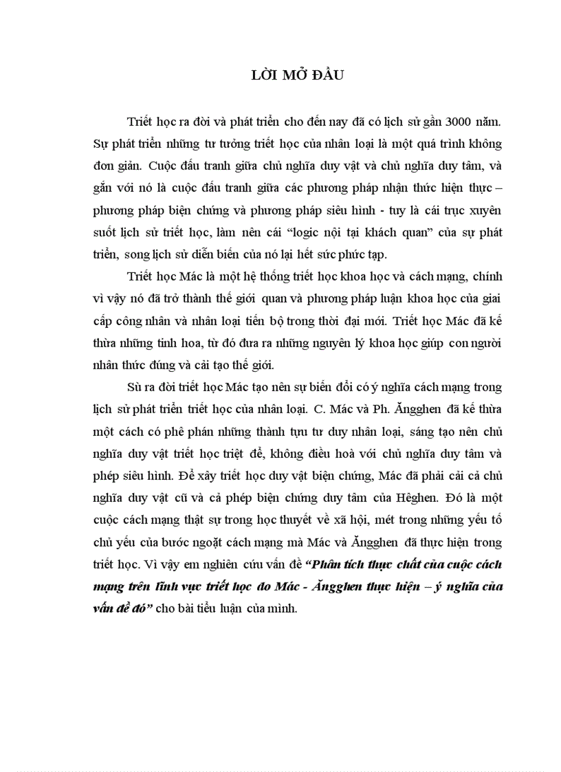 image for page Phân tích thực chất của cuộc cách mạng trên lĩnh vực triết học do Mác Ăngghen thực hiện ý nghĩa của vấn đề đó 1