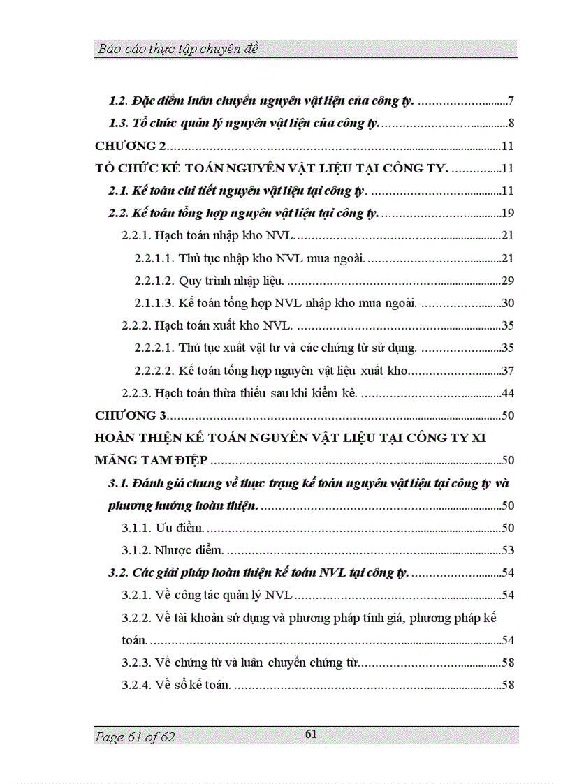 image for page Tổ chức công tác kế toán nguyên vật liệu công cụ dụng cụ tại công ty xi măng Tam Điệp