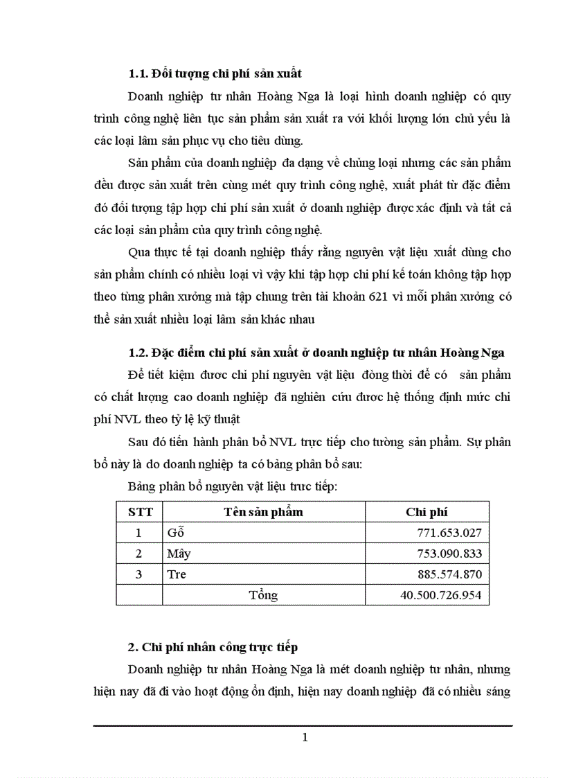 image for page Quản lý chi phí và tính giá thành sản phẩm tại DNTN Hoàng Nga 1