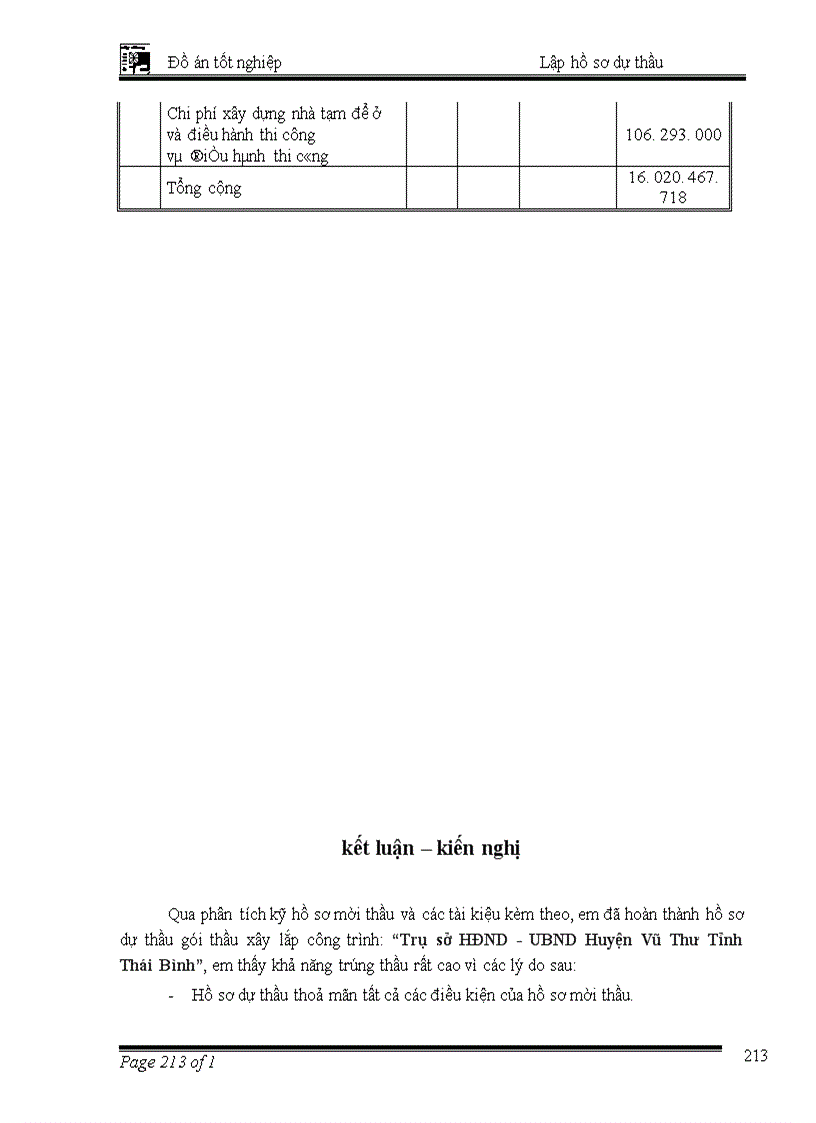 image for page Lập hồ sơ dự thầu gói thầu xây lắp Công trình Trụ sở HĐND UBND Huyện Vũ Thư Tỉnh Thái Bình 1