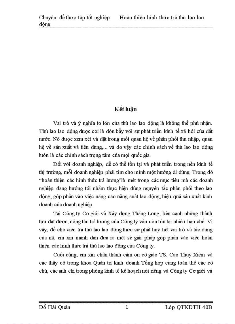 image for page Một số biện pháp hoàn thiện công tác thù lao lao động nhằm tăng năng suất lao động ở Công ty Cơ giới và Xây dựng Thăng Long