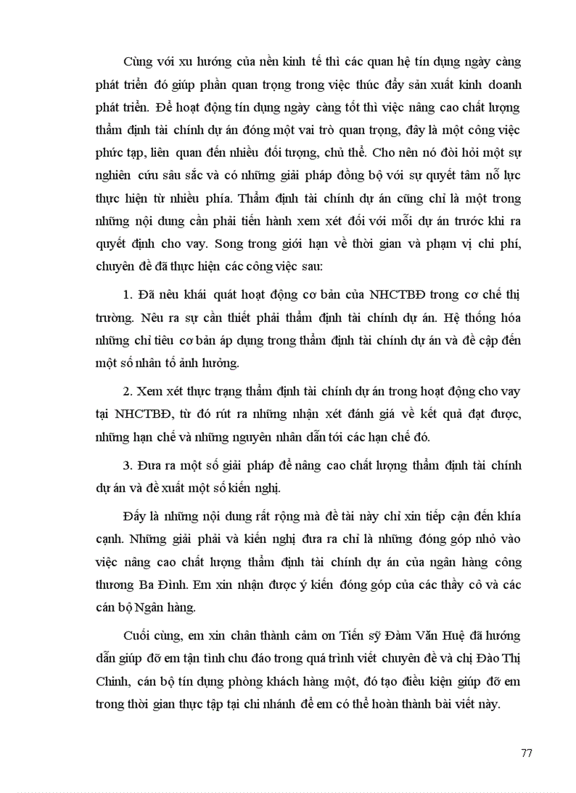 image for page Nâng cao chất lượng thẩm định tài chính dự án tại ngân hàng công thương chi nhánh Ba Đình 1
