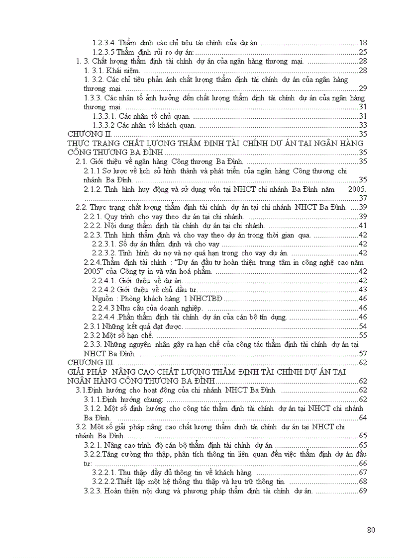 image for page Nâng cao chất lượng thẩm định tài chính dự án tại ngân hàng công thương chi nhánh Ba Đình 1
