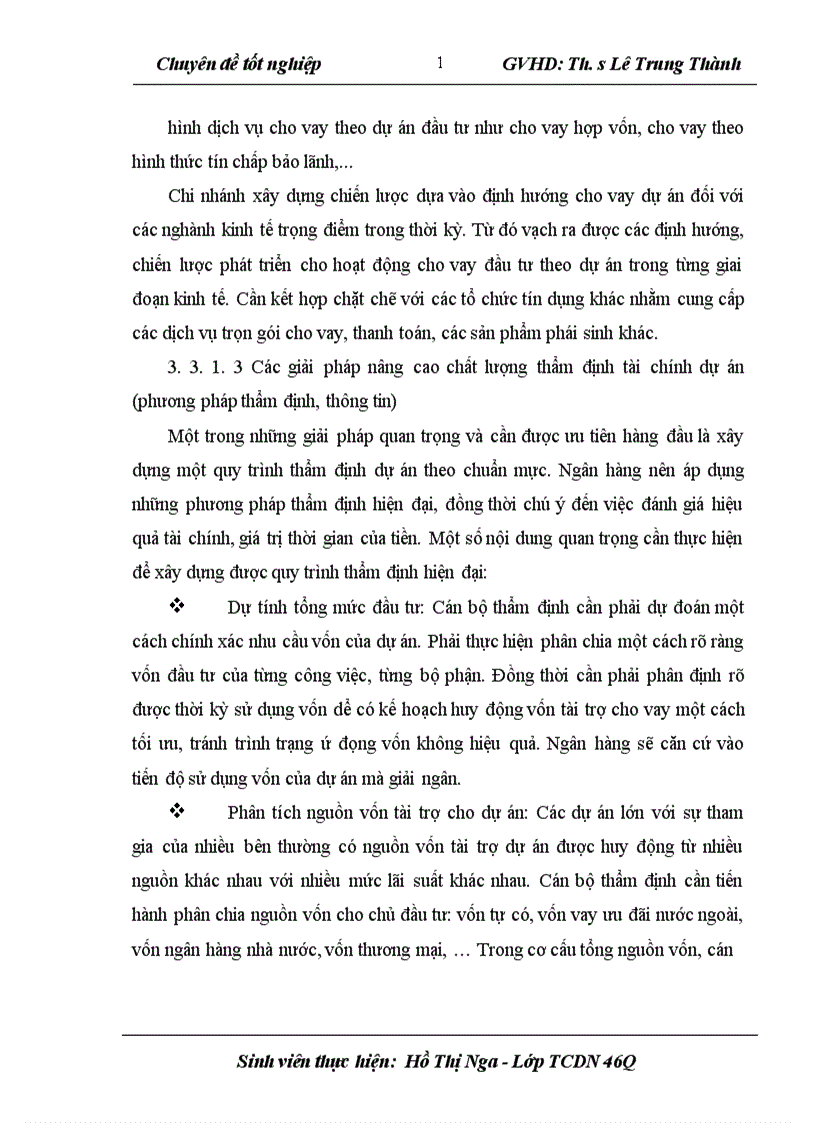 image for page Nâng cao chất lượng hoạt động cho vay theo dự án đầu tư tại Chi nhánh NHCT Bến Thuỷ 1