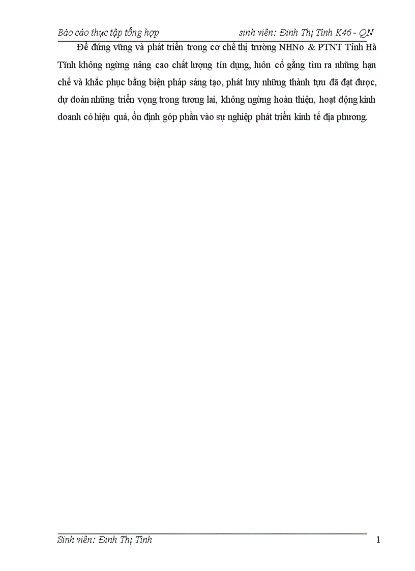 image for page Báo cáo thực tập tại NHNo PTNT tỉnh Hà Tĩnh