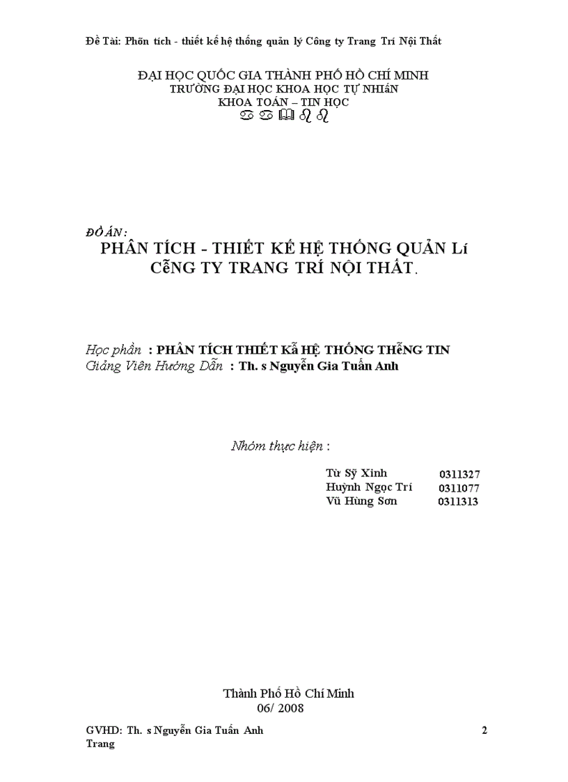 image for page Phân tích thiết kế hệ thống quản lý Công ty Trang Trí Nội Thất 1