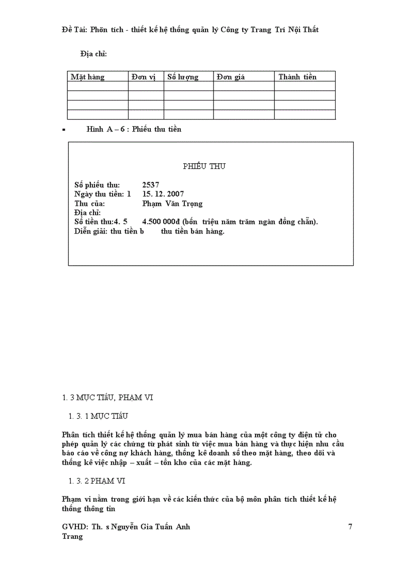 image for page Phân tích thiết kế hệ thống quản lý Công ty Trang Trí Nội Thất 1