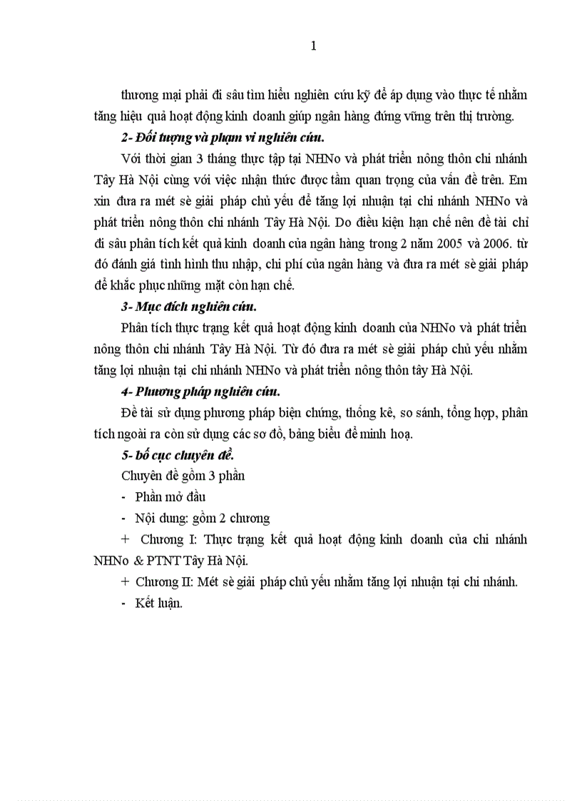 image for page Một số giải pháp chủ yếu nhằm nâng cao lợi nhuận tại chi nhánh NHNo PTNT Tây Hà Nội