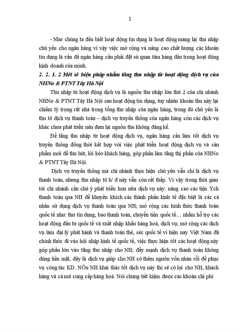 image for page Một số giải pháp chủ yếu nhằm nâng cao lợi nhuận tại chi nhánh NHNo PTNT Tây Hà Nội