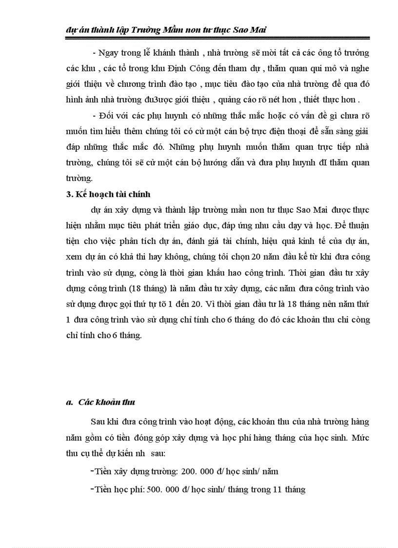 image for page Dự án thành lập Trường Mầm non tư thục Sao Mai 1