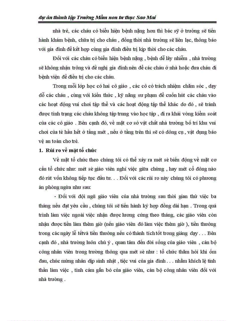 image for page Dự án thành lập Trường Mầm non tư thục Sao Mai 1