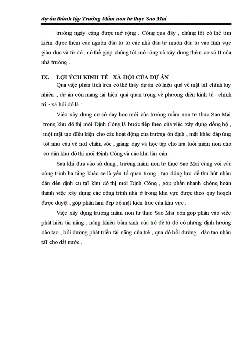 image for page Dự án thành lập Trường Mầm non tư thục Sao Mai 1