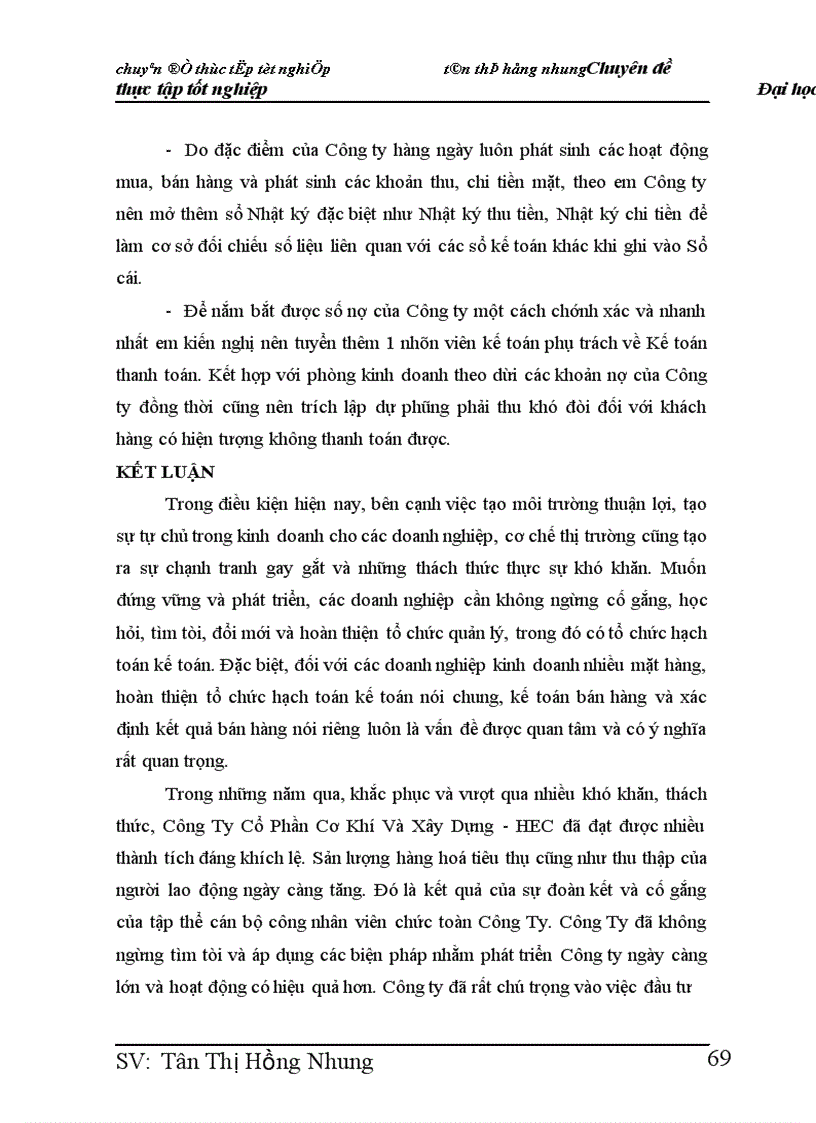 image for page Hoàn thiện kế toán bán hàng và xác định kết quả kinh doanh tại Công ty Cổ Phần Cơ Khí và Xây Dựng HEC 1
