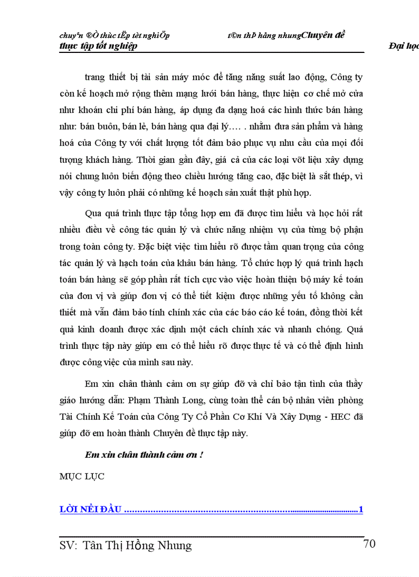 image for page Hoàn thiện kế toán bán hàng và xác định kết quả kinh doanh tại Công ty Cổ Phần Cơ Khí và Xây Dựng HEC 1