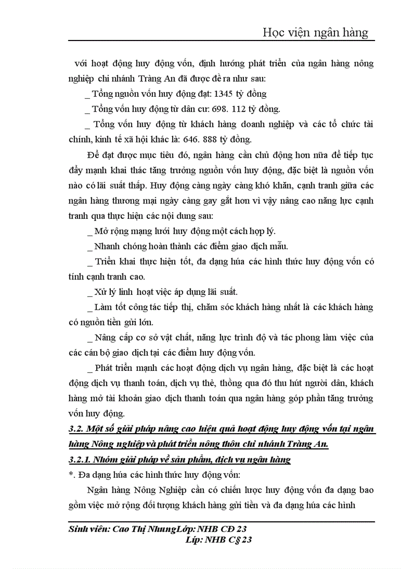 image for page giải pháp nâng cao hiệu quả huy động vốn tại chi nhánh NHNNo PTNT Tràng An 1