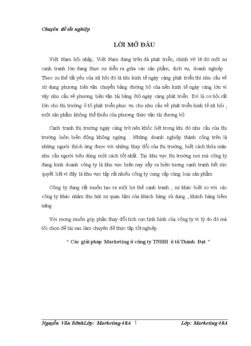 image for page Các giải pháp Marketing ở công ty TNHH ô tô Thành Đạt 1