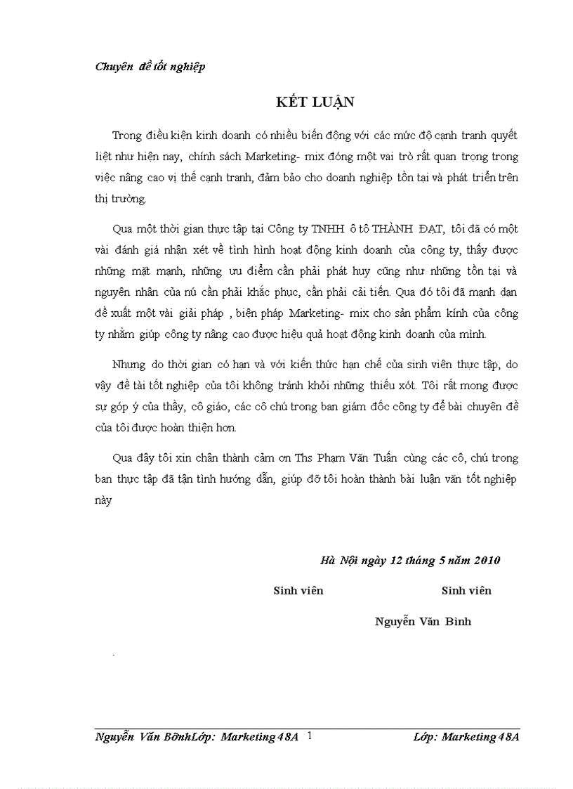 image for page Các giải pháp Marketing ở công ty TNHH ô tô Thành Đạt 1