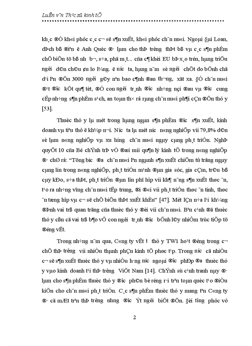 image for page Thực trạng và giải pháp đẩy mạnh sản xuất và tiêu thụ thuốc thú y của Công ty cổ phần thuốc thú y Trung ương I