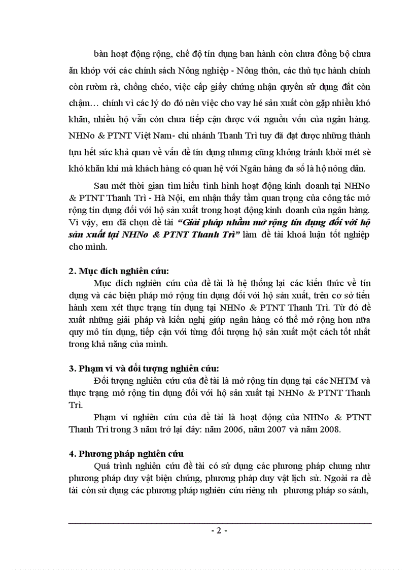 image for page Giải pháp nhằm mở rộng tín dụng đối với hộ sản xuất tại NHNo PTNT Thanh Trì 1