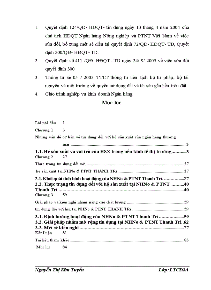 image for page Giải pháp nhằm mở rộng tín dụng đối với hộ sản xuất tại NHNo PTNT Thanh Trì 1