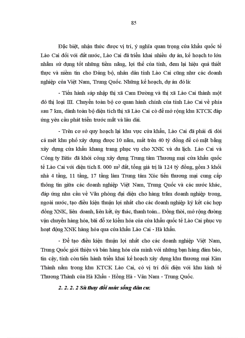 image for page Tác động của sự phát triển khu kinh tế cửa khẩu Lào Cai đến đời sống kinh tế xã hội của tỉnh