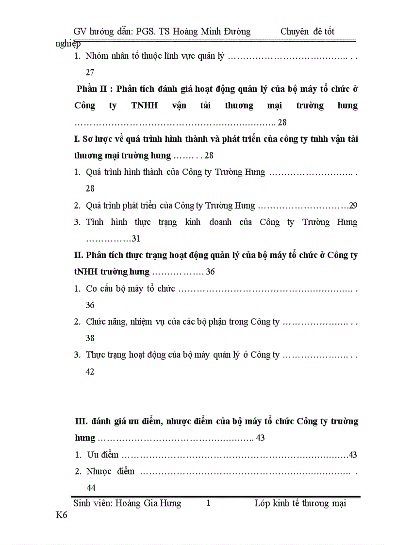 image for page Hoàn thiện tổ chức quản lý của Công ty TNHH Vận Tải Thương Mại Trường Hưng