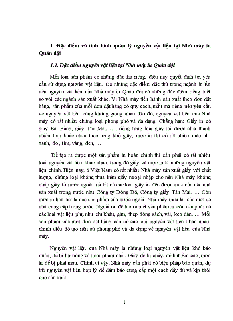 image for page Hoàn thiện hạch toán nguyên vật liệu với việc tăng cường quản lý nguyên vật liệu tại Nhà máy in Quân đội 1